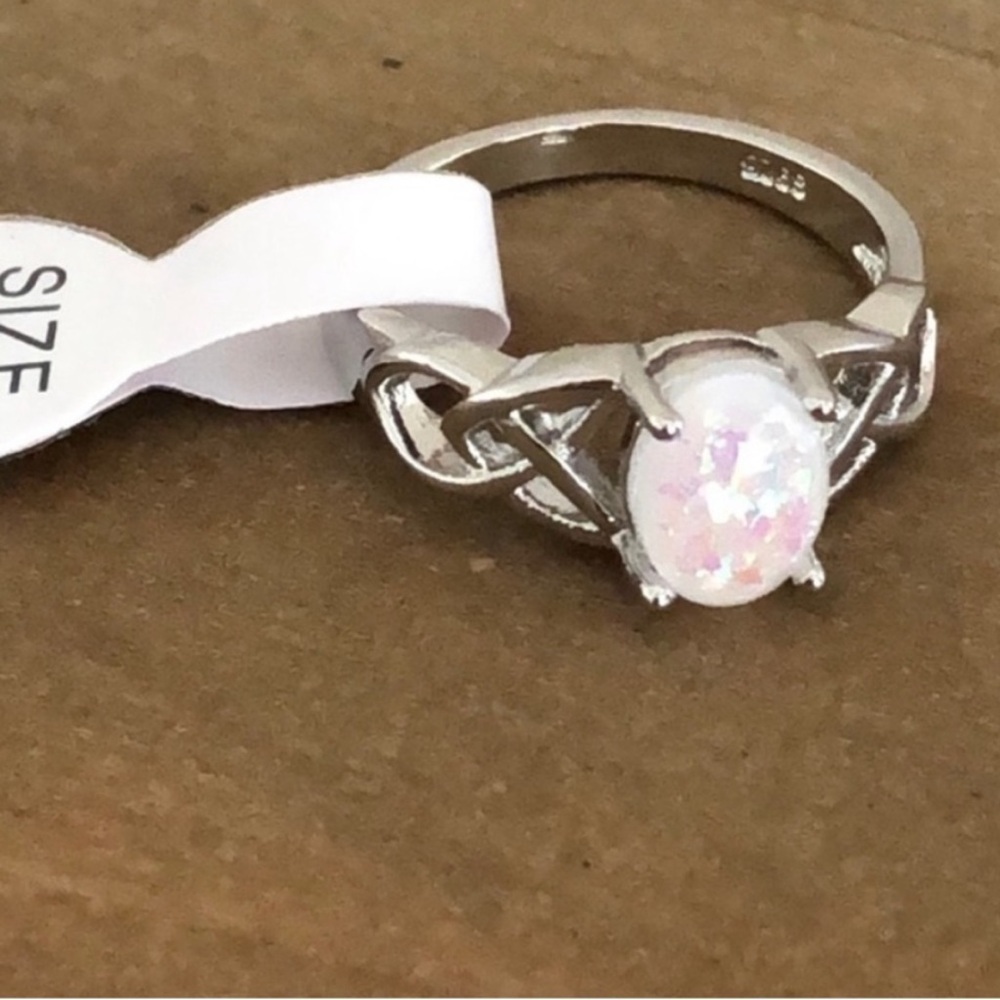 Elegant Silver Opal Ring